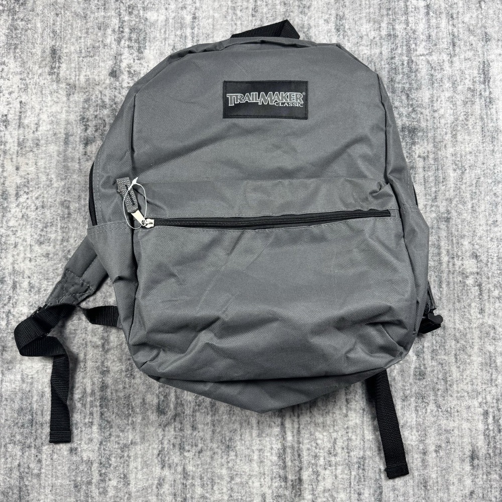 Trail maker Classic 17 Inch Backpack Adjustable Padded Shoulder Straps Grey